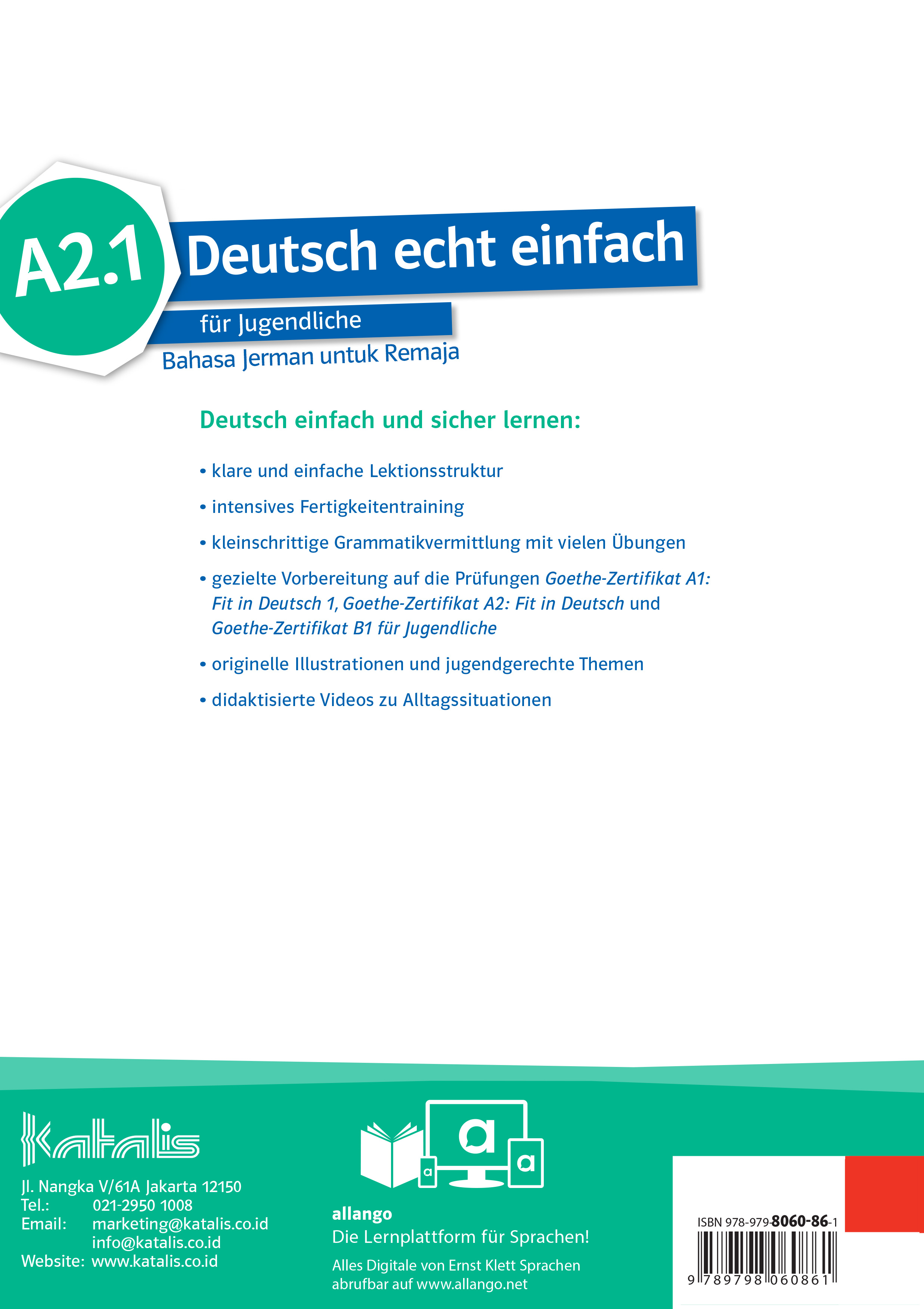 Deutsch echt einfach für Jugendliche Bahasa Jerman untuk Remaja A2.1